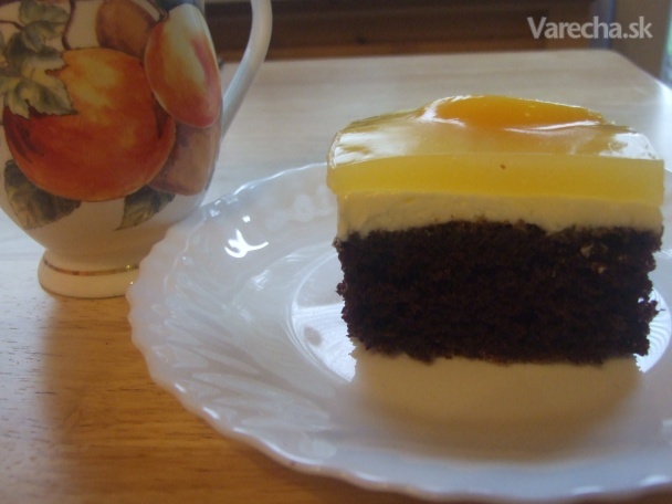 Tvarohovo-ovocný koláč so zlatoklasovou polevou  (fotorecept)