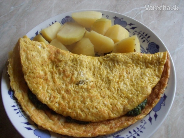 Sýrová omeleta se špenátem (fotorecept)