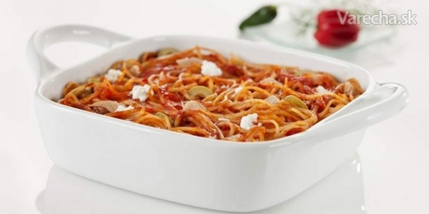 Zapečené špagety s tuniakom