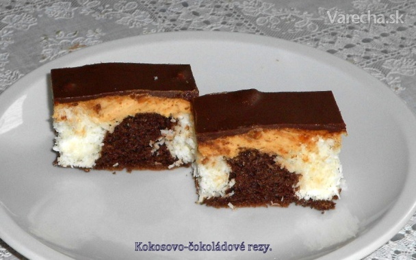Kokosovo-čokoládové rezy (fotorecept)