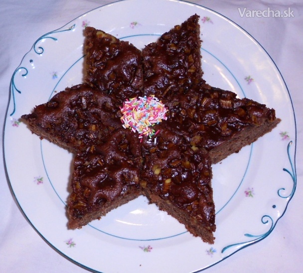 Kakaový koláč s rebarborou (fotorecept)