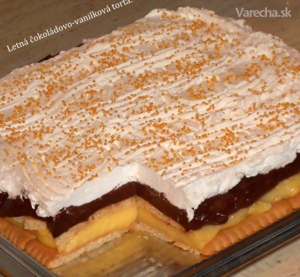 Letná čokoládovo-vanilková torta (fotorecept)
