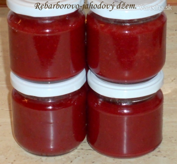 Rebarborovo-jahodový džem (fotorecept)