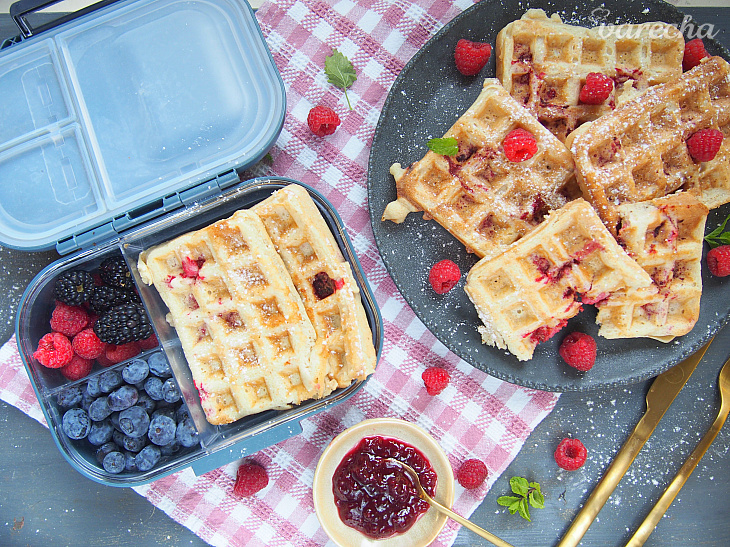 Malinové vafle bez lepku