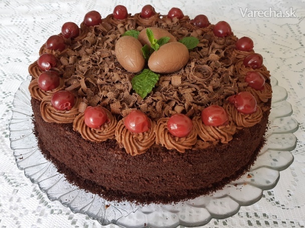 Veľkonočná čokoládovo-višňová torta (fotorecept)