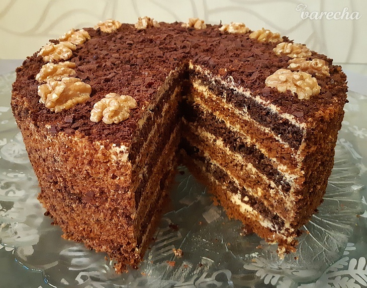 Medová torta so smotanovo-karamelovým krémom (bez vaľkania) (fotorecept)