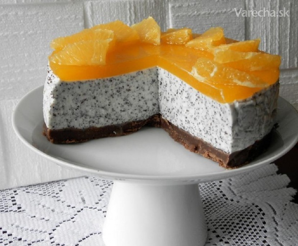 Makový nepečený cheesecake s pomerančem