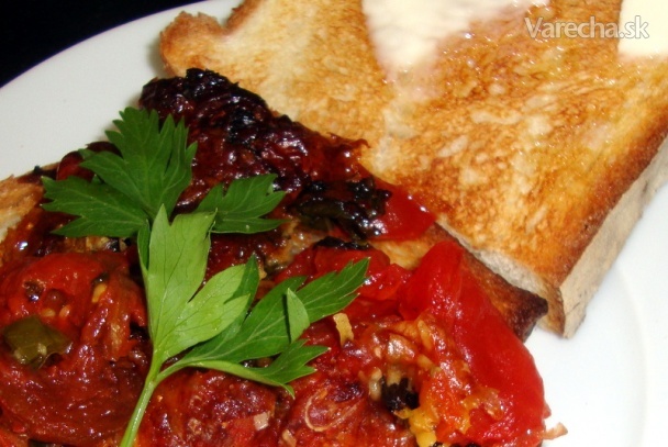 Gratinované paradajky s bazaličkou voňavou (fotorecept)