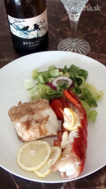 Pečené chvosty homára s romain šalátom (fotorecept)