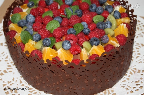 Torta s čokoládovou krajkou (fotorecept)