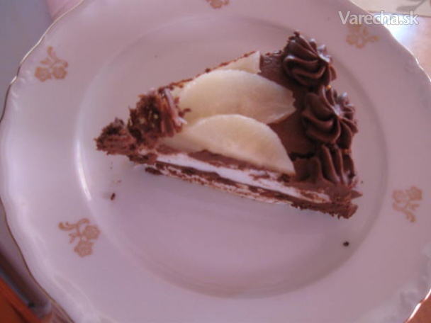 Čokoládová torta s hruškami (fotorecept)