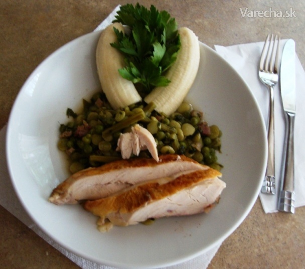 Pečené kurča s teplým zeleninovým šalátom (fotorecept)