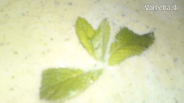 Jarná krémová polievka z cukrového hrášku s čerstvou mätou (fotorecept)