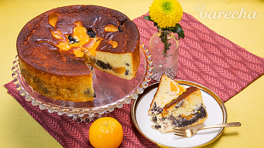 Tvarohovo-makový koláč s mandarínkami