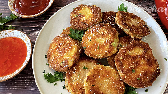 Cuketa v panko strúhanke s parmezánom